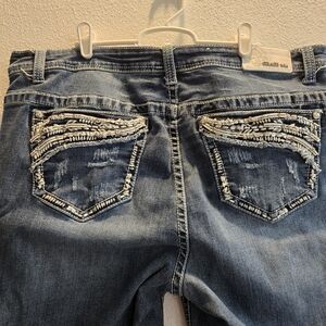 Grace in‎ LA Blue Boot Cut Jeans with Embellished Pockets